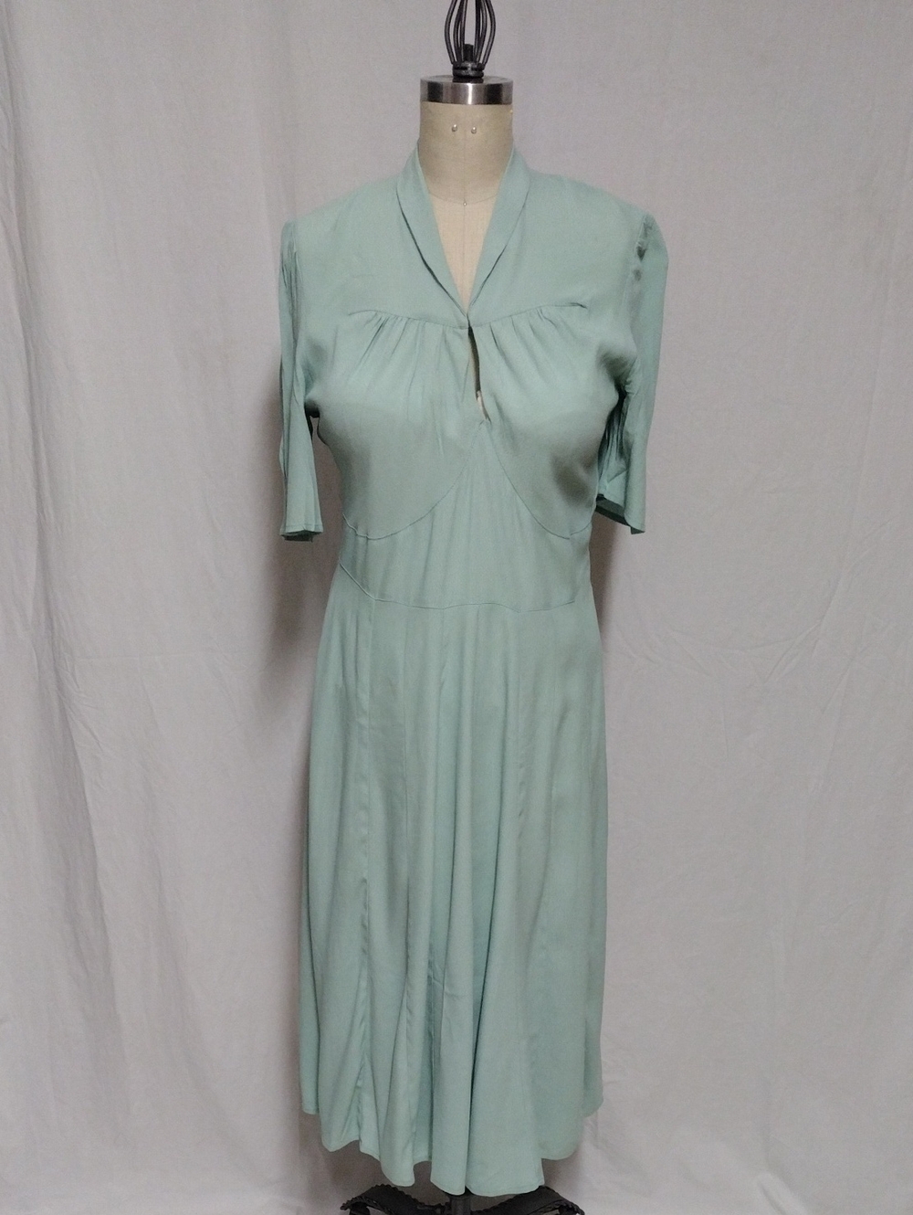 Socialite Mint Green Midi Dress with V-Neck Detail